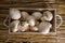Fresh white mushrooms, Champignons de Paris.