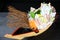 Fresh white squid sashimi boat