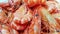 Fresh whole shrimps that have been boiled and in close-up view