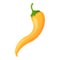 Fresh yellow chili icon, cartoon style