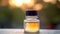 Fresh yellow herbal oil in glass bottle for aromatherapy relaxation generated by AI