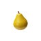 Fresh yellow pear 3D style vector icon, whole pear fruit isolated, juicy healthy vitamin food, sweet farm harvest