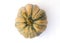 Fresh yellow pumpkin Isolated with Clipping path Top views, above backgrounds