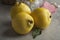 Fresh yellow quinces