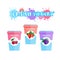 Fresh Yogurt With Fruits Logo Set Isolated Organic Healthy Products And Food Concept