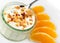 Fresh yogurt pot with orange