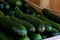 Fresh zucchini for sale at roadside produce stand