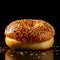 Freshly Baked Bagel Bread Square Illustration.