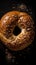 Freshly Baked Bagel Bread Vertical Background.