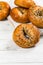 Freshly Baked Bagels Topped with Sesame Seeds