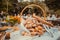 Freshly baked bread in a basket