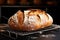 freshly baked bread on a cooling rack