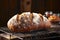 freshly baked bread on a cooling rack