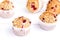 Freshly Baked Canberry Muffins on White Background Tasty Handmade Cupcakes