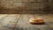 Freshly baked donut on wooden table, a sweet indulgence