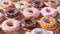 Freshly baked doughnuts on the table, National Donut Day