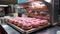 Freshly baked gourmet donuts in a pink bakery kitchen generated by AI