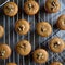 Freshly baked pumpkin muffins with walnuts, cinnamon and nutmeg