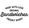 Freshly baked sandwiches label