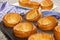 Freshly baked yorkshire pudding in a baking tray