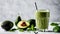 Freshly blended avocado smoothie with a twist of mint
