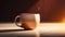 Freshly brewed coffee in elegant frothy mug generated by AI