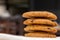 Freshly chocolate chip cookies on the desk