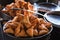 Freshly cooked Indian snack Samosas on the plate