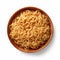 Freshly Cooked Ramen Noodles In A Wood Bowl - Close-up On White Background