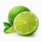 Freshly cut Lime photo white background