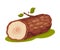 Freshly Cut Log with Snag as Forest Element Vector Illustration