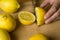 Freshly cut organic lemons