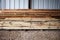 Freshly cut rough lumber planks in a timber yard