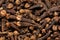 Freshly dryed clove spice texture close up