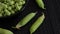 Freshly harvested peas in a bowl