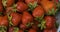 Freshly harvested red ripe strawberries close up. Summer fruits. Rotating video. Loop motion. Macro.