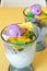 Freshly made Halo Halo or ice shavings with milk and sugar topped with ice cream and other sweet ingredients