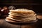 freshly made stack of tortillas on board