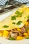 Freshly prepared, homemade, pork and mango omelet pork