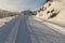 Freshly prepared ski tracks in the mountains in Setesdal, Norway