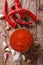 Freshly prepared Sriracha Hot chilli Sauce close-up on the table