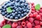 Freshly raspberry blueberry fruit antioxidant food