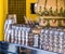 Freshly rinsed clean beer glasses stand on a counter and wait for the drinkers, intentionally low depth of focus