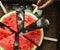 Freshly slice watermelon on sticks