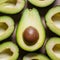 Freshly sliced avocado showcased in high resolution detail