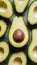 Freshly sliced avocado showcased in high resolution detail