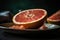 Freshly Sliced Grapefruit on a Plate Perfect for Healthy Eating and Nutrition.