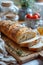 Freshly Sliced Wholegrain Bread Close-Up on Wooden Table