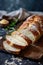 Freshly Sliced Wholegrain Bread Close-Up on Wooden Table