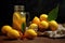 freshly squeezed lemon juice in a glass jar